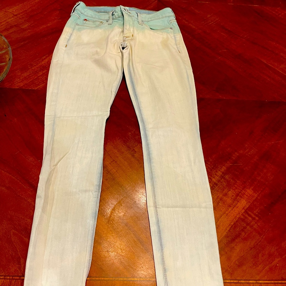 Hudson skinny tie dye jeans awesome green tye dye
